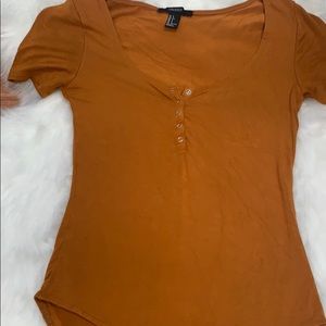 Mustard Button Up Bodysuit